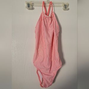 Girls Youth Swim Suit Old Navy One Piece Beach Vertical Stripe print L 10/12 pin